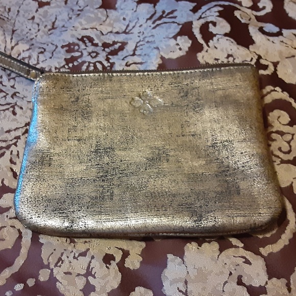 Patricia Nash Gold Metallic Large Leather Wristlet with COA - Picture 7 of 9